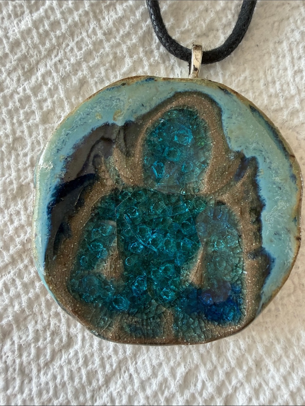 Handmade Ceramic Sea Pendant Necklace – Turquoise Blue Artisan Jewelry